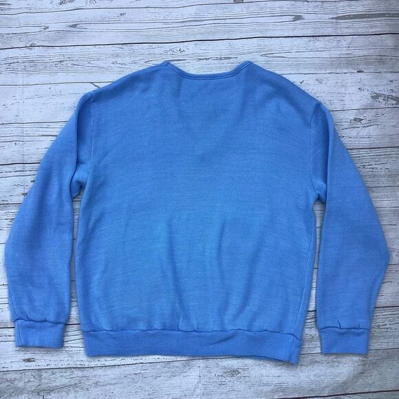 Vintage 1960’s Monaco Monte- Carlo V-Neck Sweater French Blue L - Picture 3 of 6